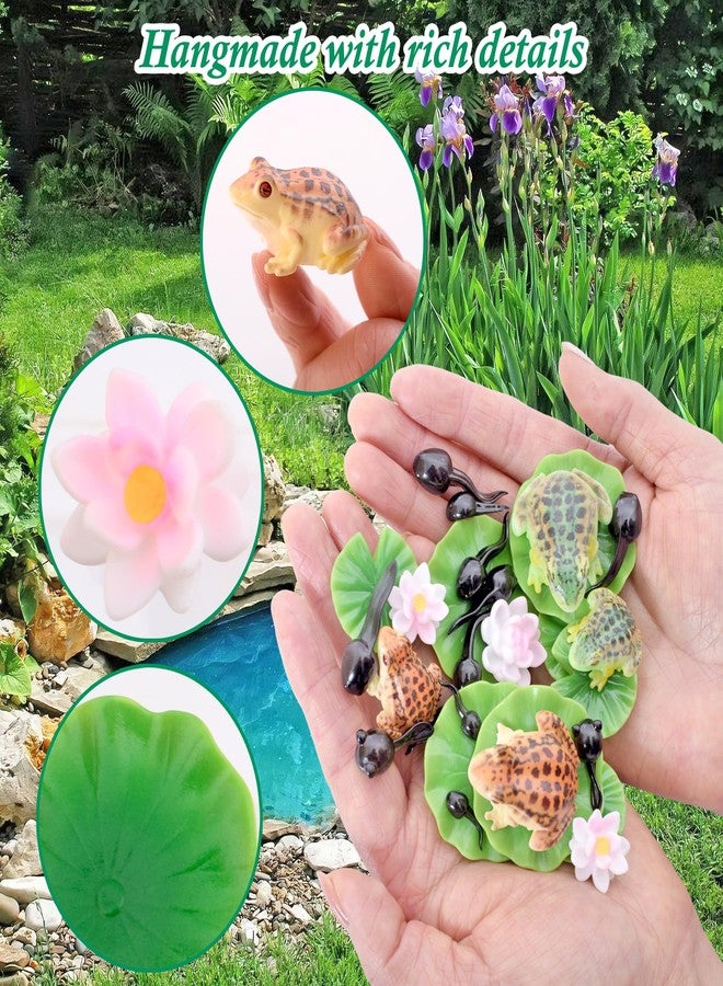Puideon 30 Pcs Pond Accessories,Miniature Tadpoles Lotus Lily Pads for Outdoor Pond Pool Garden Water Decoration - Image 4